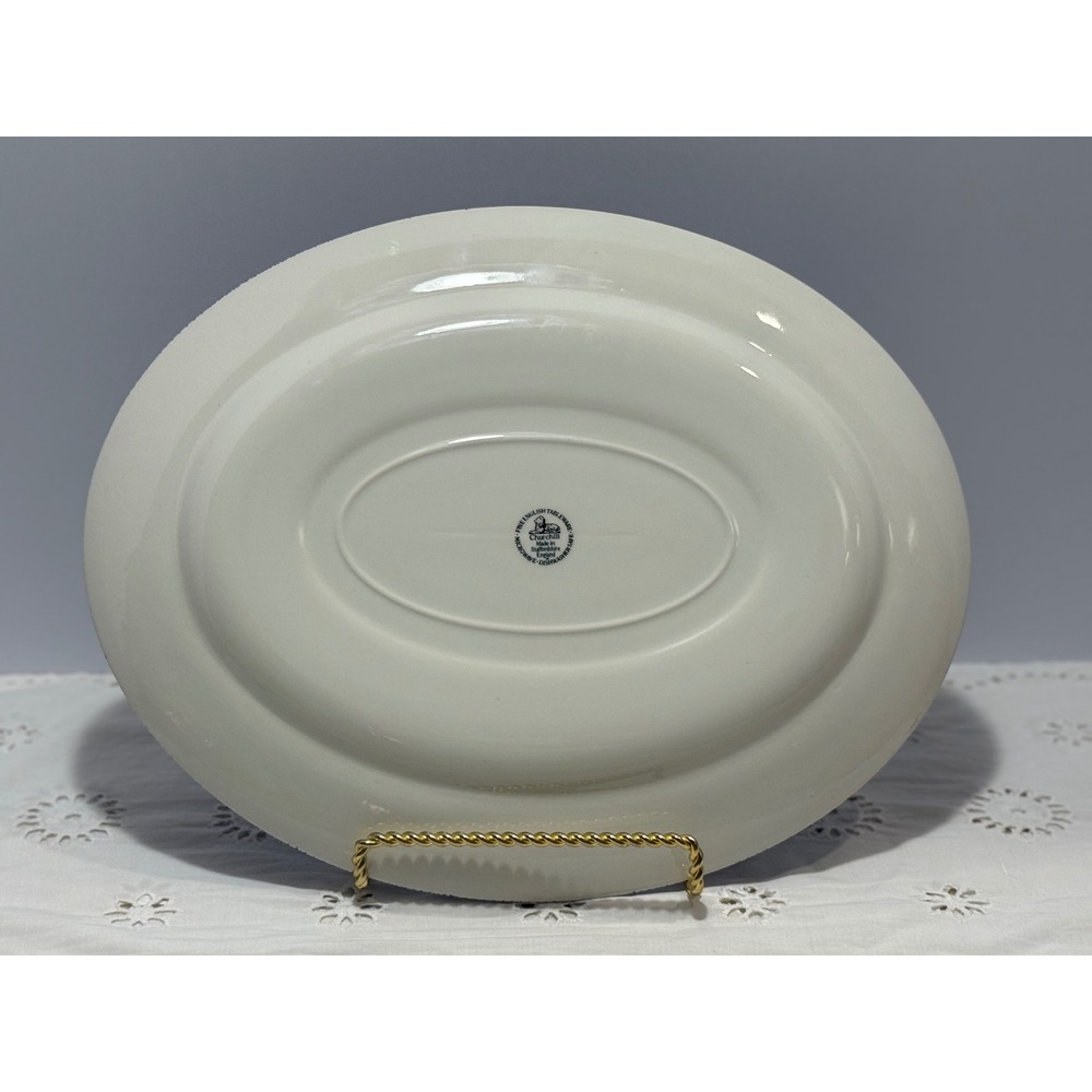 Churchill Blue Willow Serving Platter 14.5 Inch Oval Fine English Earthenware - Picture 2 of 3